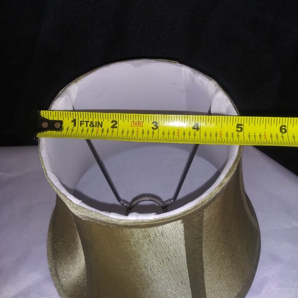 VTG Small Green Bell Shape Lamp Shade Faux Silk 8x9 Home Decor Set of 2 - Picture 11 of 13